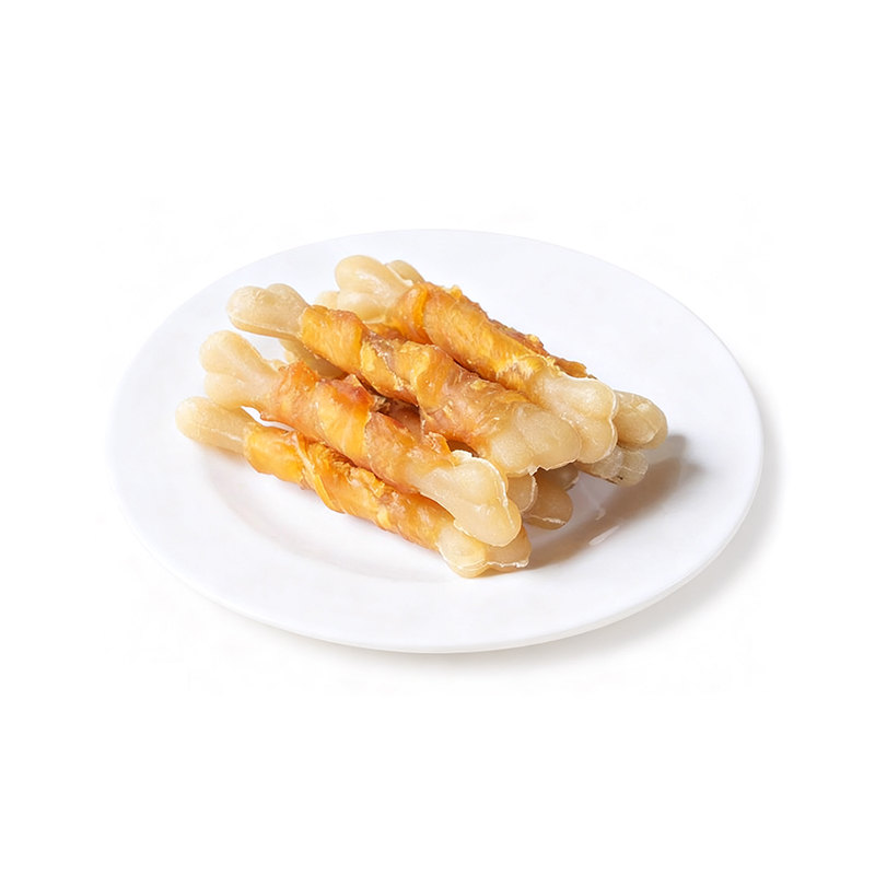 Knochenförmige Hundesnacks mit Hühnergeschmack zur Zahnreinigung