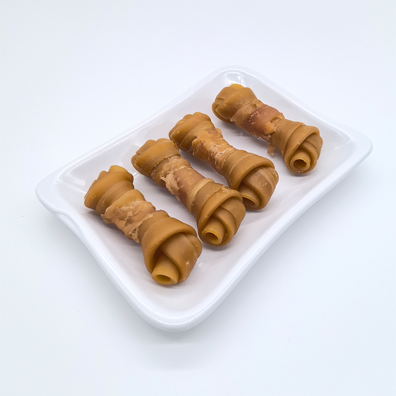 2,5–3 Zoll Knotenbein-Hundesnacks mit Hühnerumhüllung in fünf Geschmacksrichtungen zur Zahnreinigung