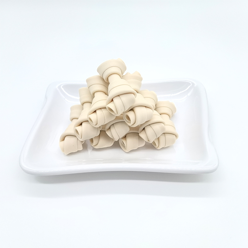 Einfarbige Knochenkau-Snacks für Hunde, sicheres und gesundes Tierfutter 2,5–3”