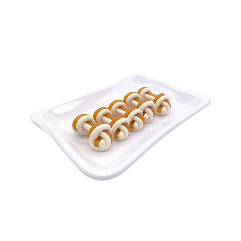 Doppelstreifen-Kauartikel mit zwei Farben zur Stressreduktion und als Nahrungsergänzung