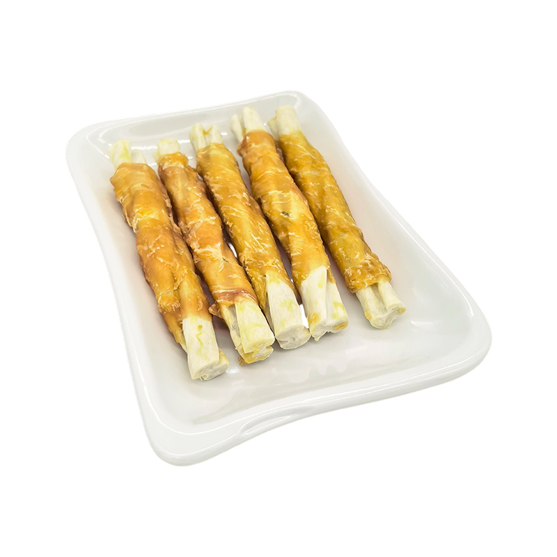 NP003 5'-Hühner-umwickelter Kaustab aus Rohleder für Hunde