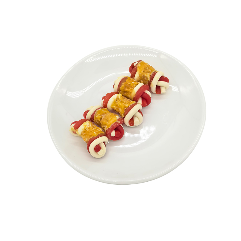 2,5-3 Zoll Fünf Geschmacksrichtungen von knochenumwickelten Hühnerzahnreinigungs-Hundesnacks