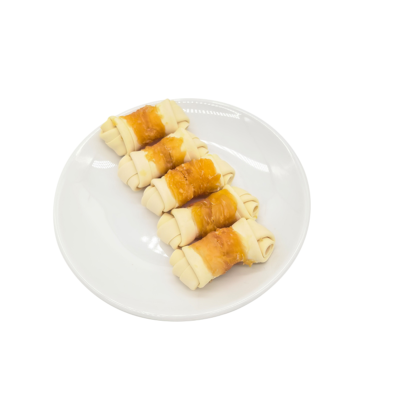 2,5–3 Zoll Knotenbein-Hundesnacks mit Hühnerumhüllung in fünf Geschmacksrichtungen zur Zahnreinigung