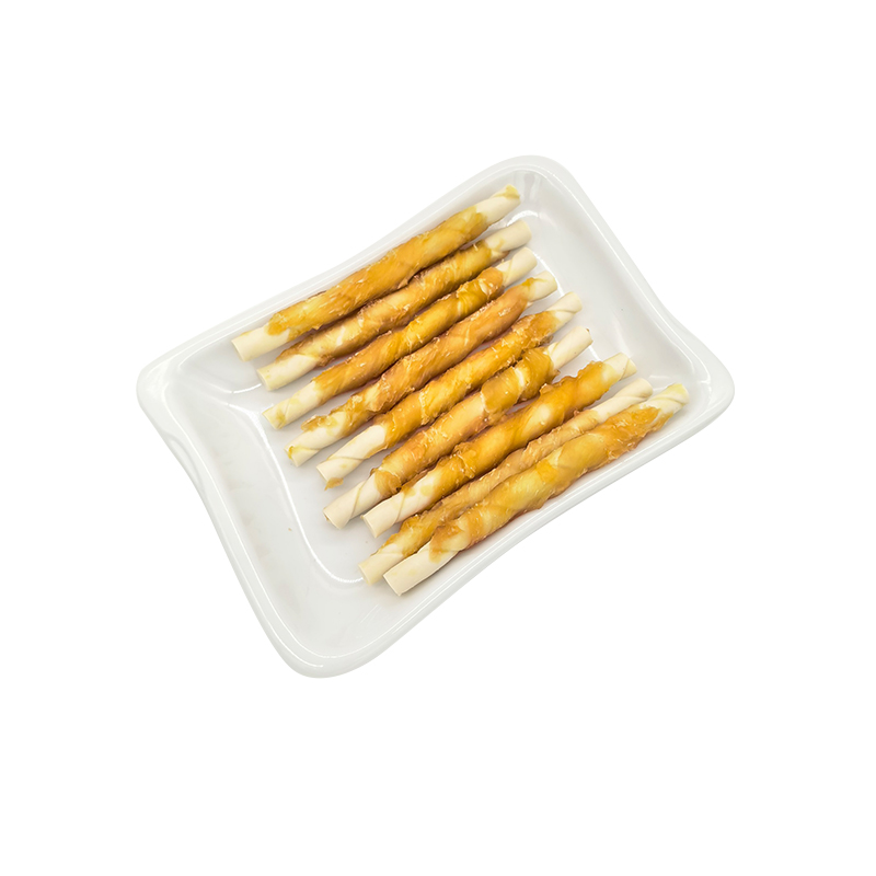 12 cm nahrhafter, eingewickelter Hähnchen-Rollstab mit Milchgeschmack