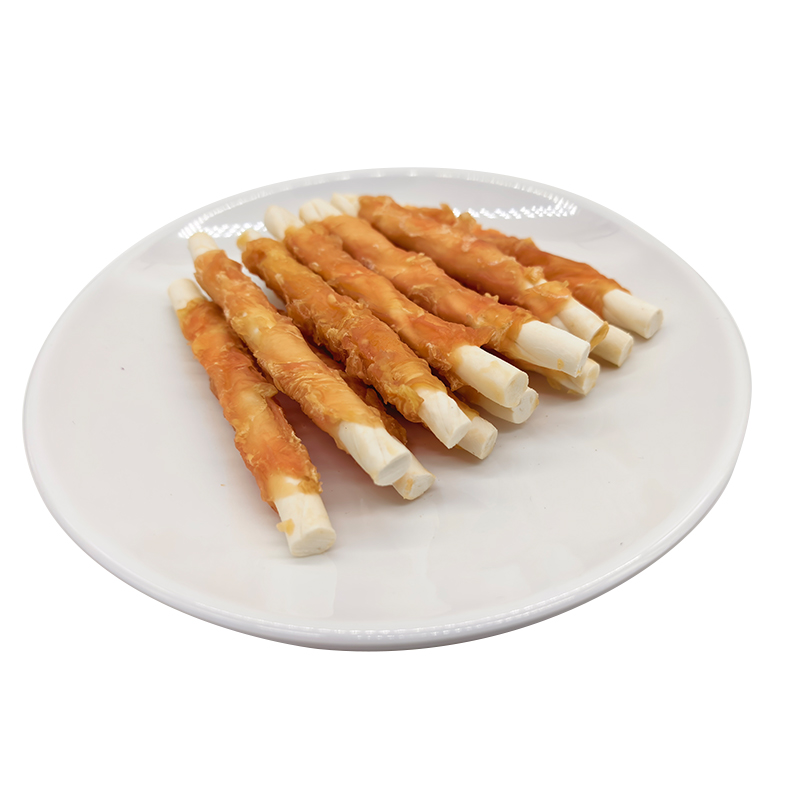 NP002 5'-Hühner-umwickelter Kaustab aus Rohleder für Hunde