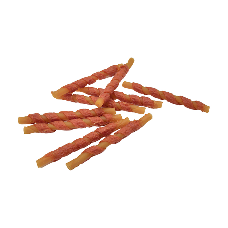 Einfarbiger, gedrehter Kaustab mit Entenstreifen – langlebige Kausnacks für Hunde (12–12,5 cm)