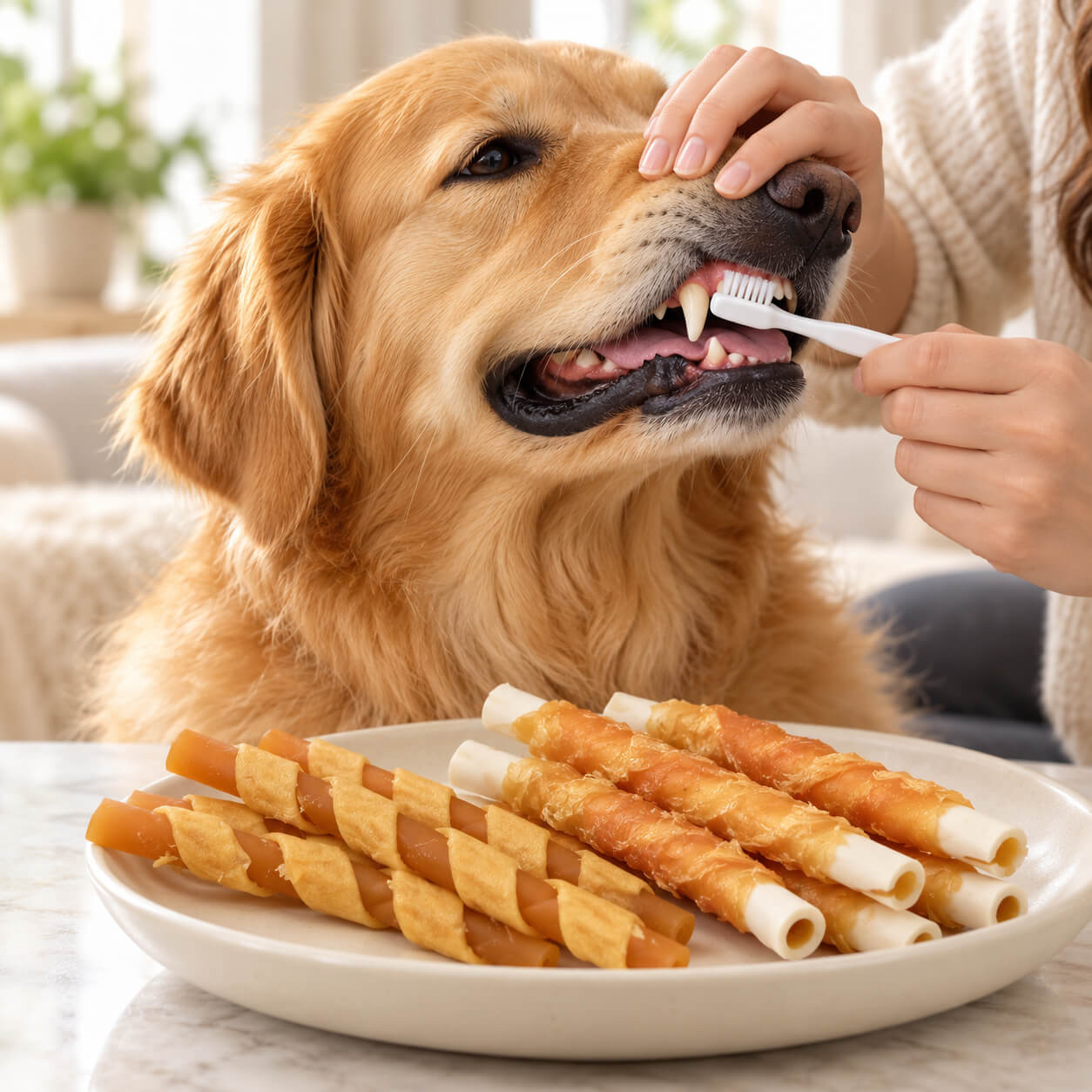 Können Zahnkauartikel das Zähneputzen bei Hunden ersetzen?